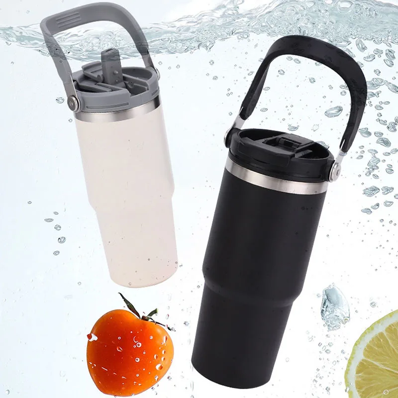 Portable Stainless Steel SUS304 Thermos Tumbler Insulated Cup 20 30 40 Oz Travel Cup with Lid vacuum coffee mug with handle