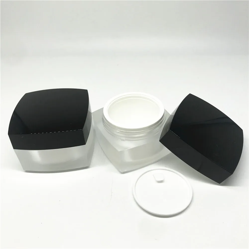 
Buy Best Price Custom Color Square Acrylic Cosmetic Double Wall Cream Jar with Lid 