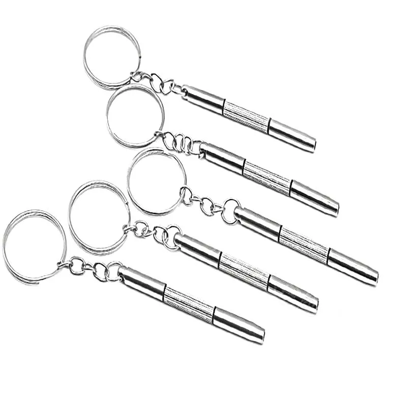 Wholesale High Quality 3 In 1 Mini Portable Plastic Non Slip Handle Multifunction Keychain Eyeglass Screwdriver For Glasses