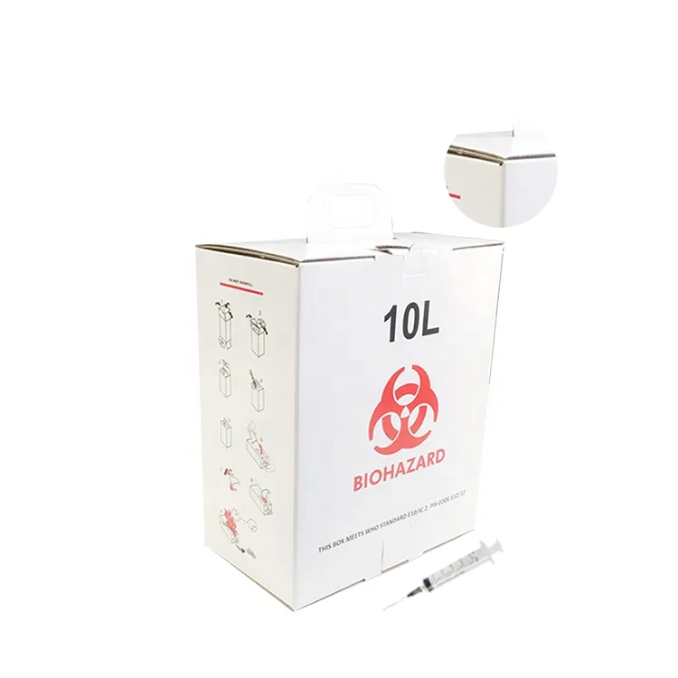10L Safety box medical waste disposal boxes Paper sharp box container for syringe needle