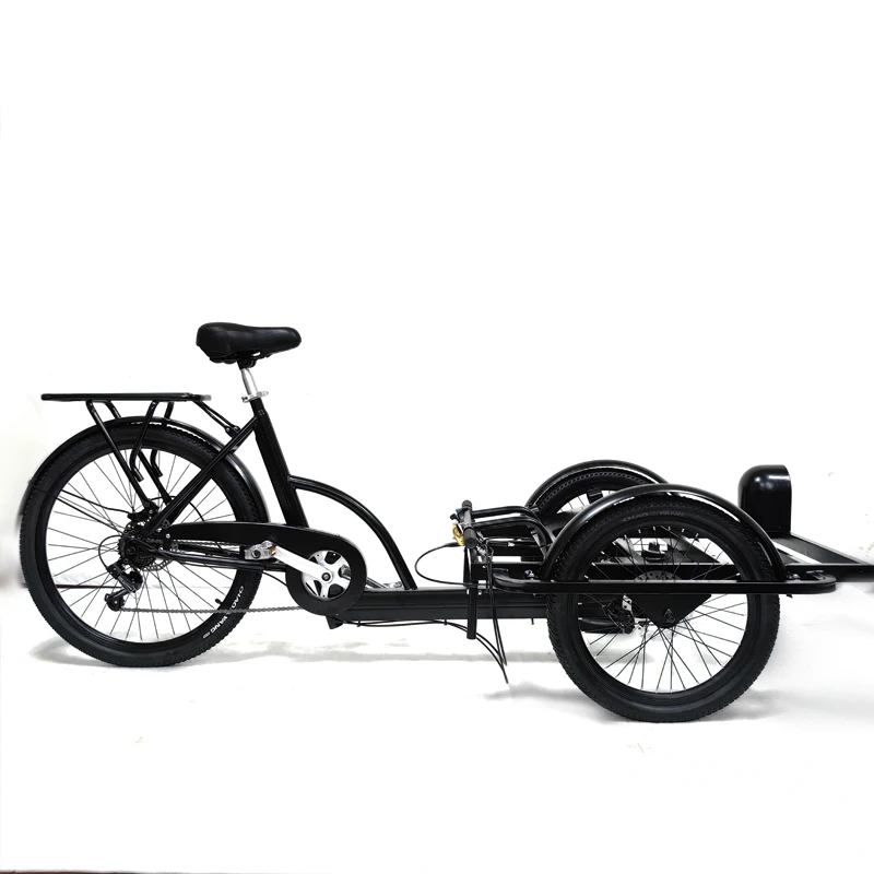 Fast shipping heavy duty front 2 wheels and rear 1 wheel pedal riding front load cargo flatbed tricycle for transportation