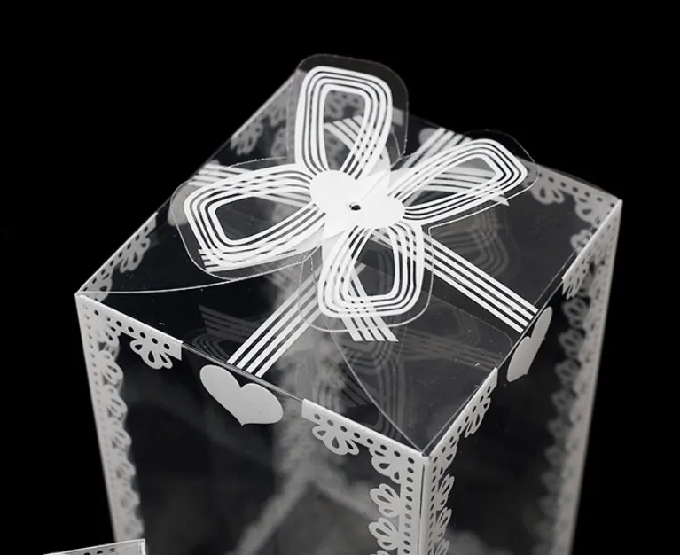 ZL Wholesale Luxury Fancy Packaging Flower Cookies Candy Clear PVC Plastic Gift Box Wedding Favors Gift Box Packaging