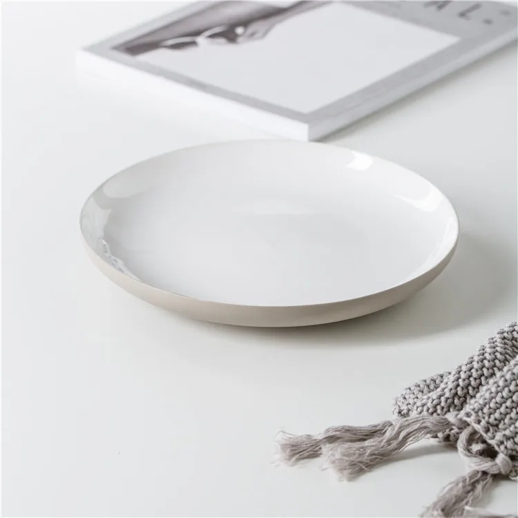 Online selling color glaze factory price custom logo home goods dinner set ceramic charger plates for wedding