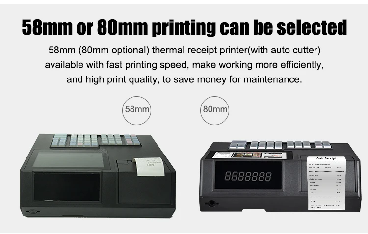 Android 11 All in one POS 48-key Keyboard POS Systems with auto-cutter 80mm thermal printer HCC-A1170
