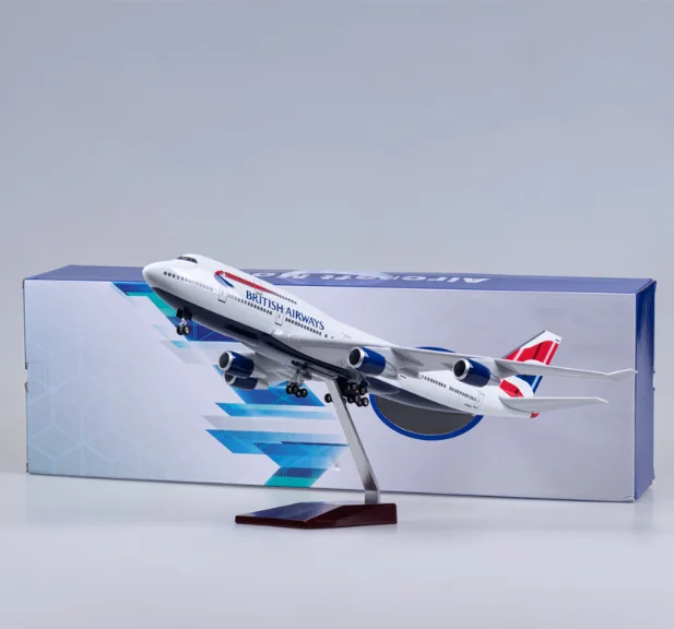 47cm British AIRLINES Boeing B747 1/160 ABS Model Airplane Plane 747 aircraft with led or without