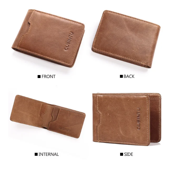 Retro Folio Leather RFID Wallet for Men ID Card Holders Wallet Money Clip for Women