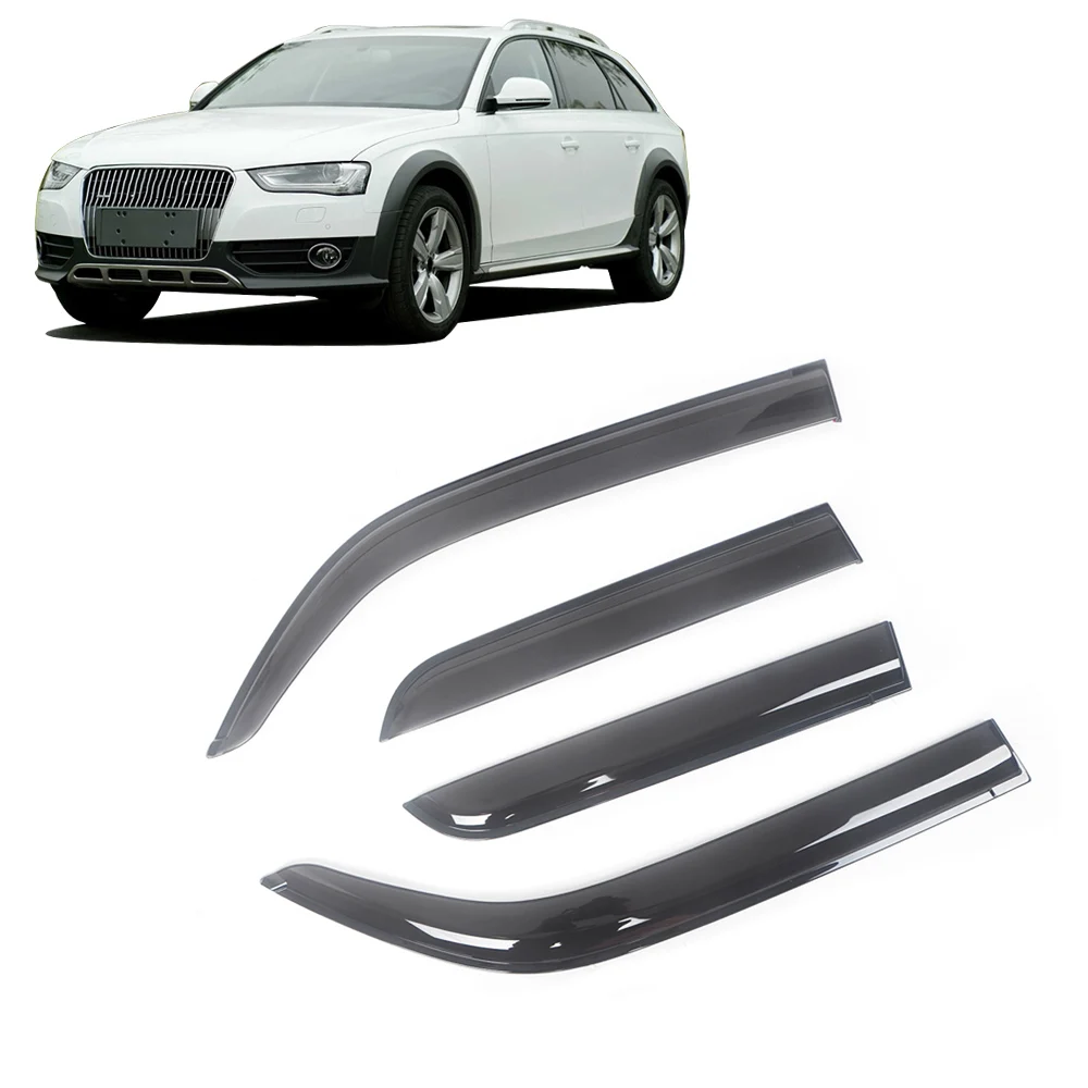For Audi A4 B5 B6 B7 B8 1996-2023 Wagon Sedan Avant Side Window Wind Deflectors Visors Black Rain Guard Door Visor Vent Shades