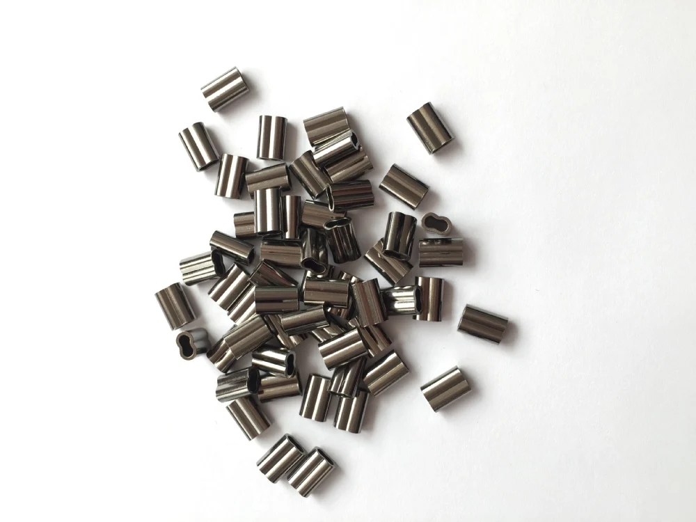 double brass tube sleeve crimps two holes for fixing fishing lines fishing rig accessory