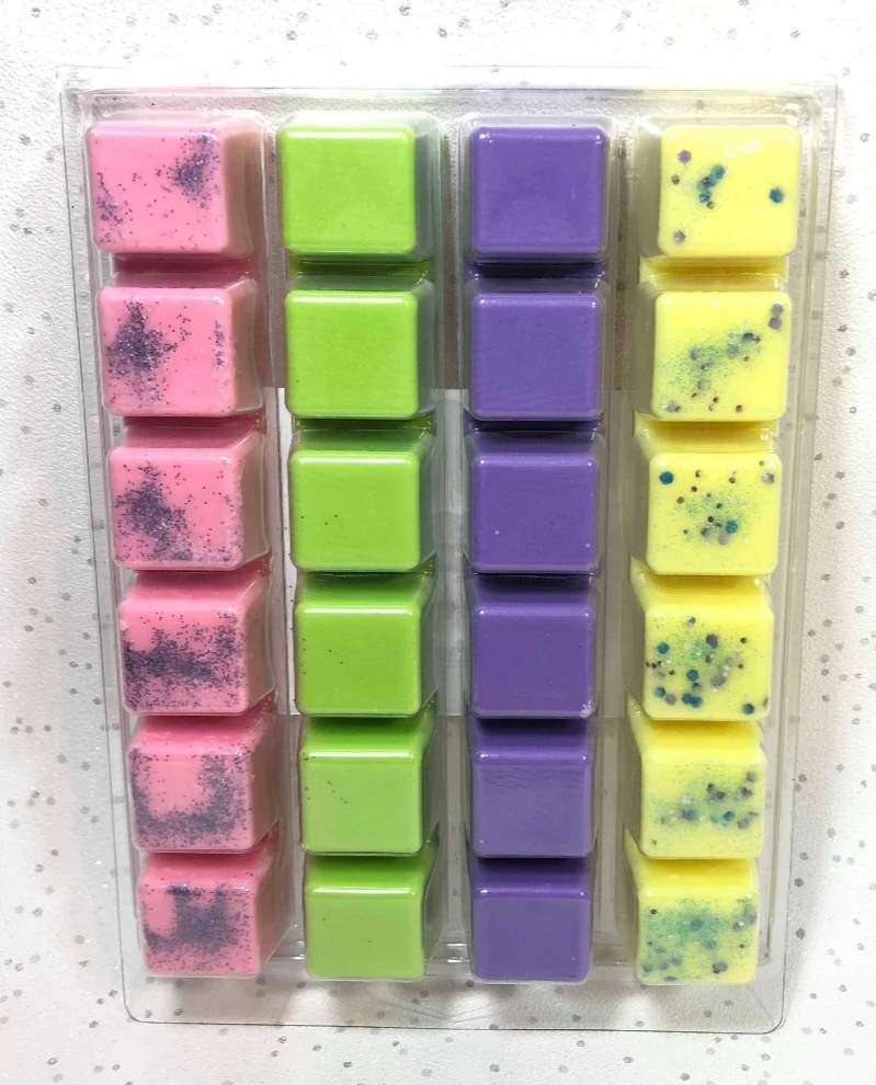 160ml candle melt clamshell 24-Cavity Square Wax melt plastic box Clamshell Mold