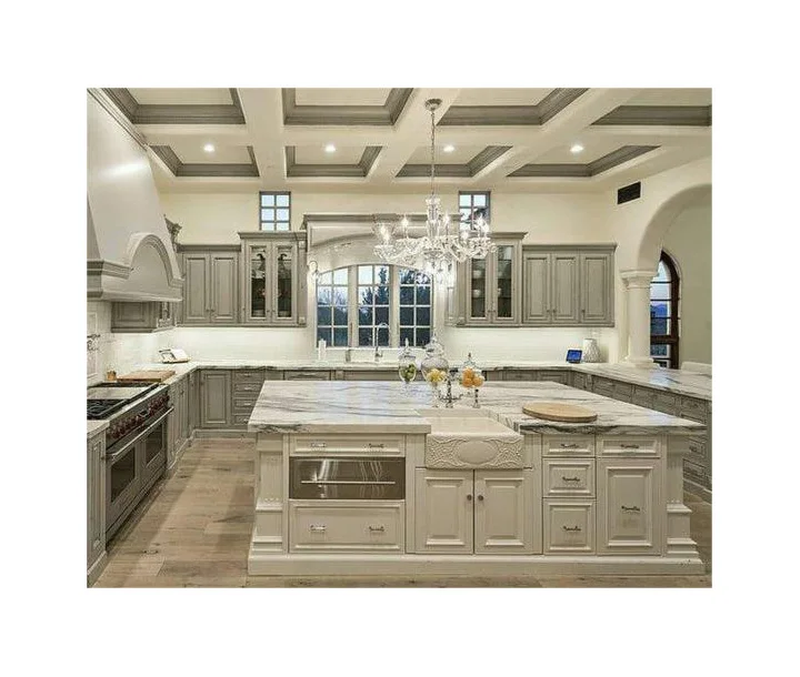 Modern luxury pantry kitchen cabinet units island white shaker wood hutch cabinet doors