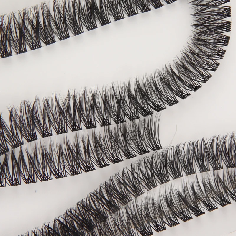 Hollyren Faux Mink Individual Eyelashes Fine Band Diy Lash Extensions Korean Silk 3D Cluster Eyelashes And Packaging