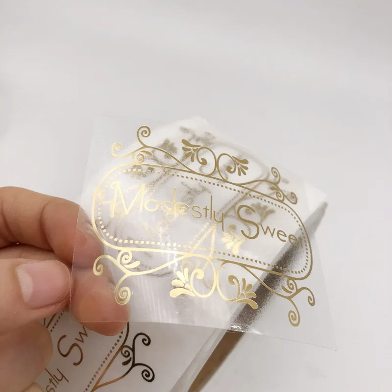 Custom Print Circle Transparent Rose Gold Sticker LOGO Label Adhesive PP Rose Gold Foil Stickers