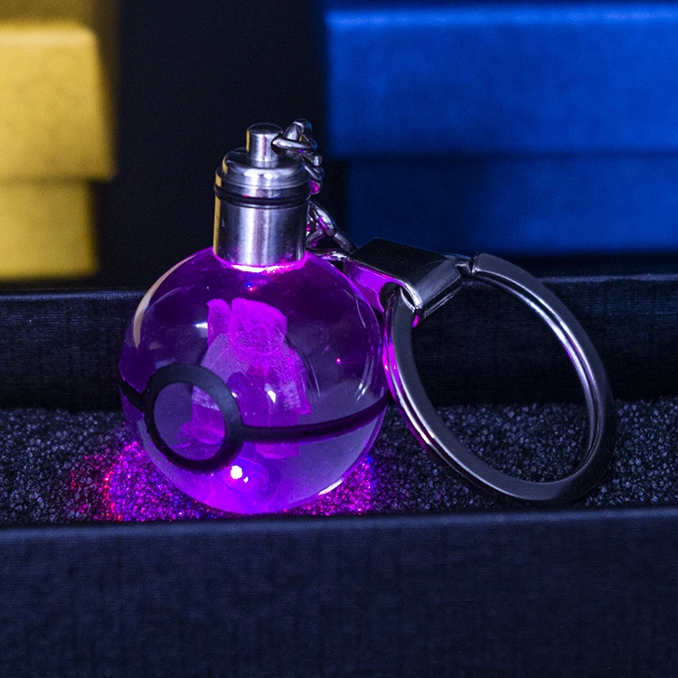 Лидер продаж оптовая продажа k9 светодиодный светильник аниме 30 мм покромоновый шар лазерная гравировка Хрустальный брелок для детей подарки