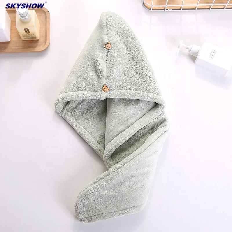 Super absorbent hair wrap towel fast drying red microfibre hair dryer towel