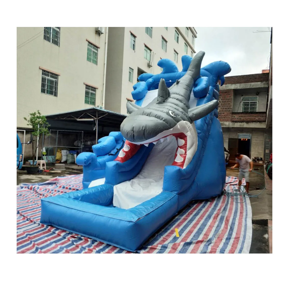  CAIXIN custom shark надувные горки коммерческая надувная водная
