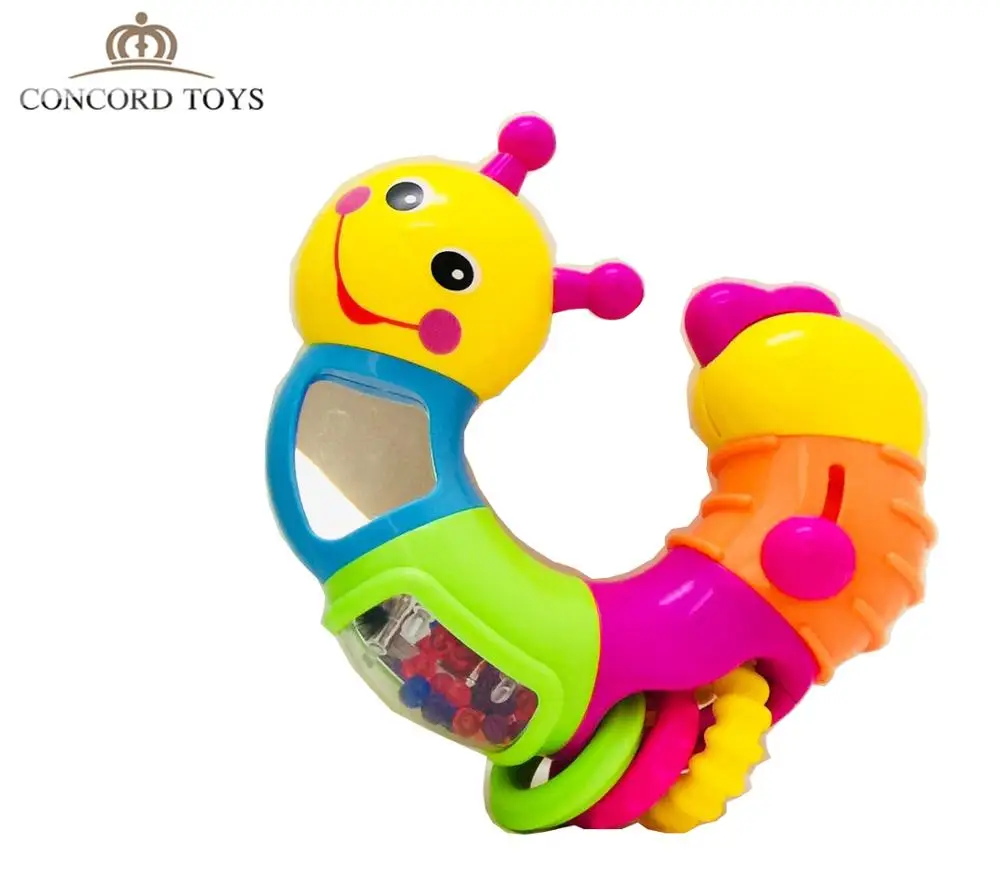 Factory Supply Baby Rattle Toys Bell Ring  Rattle for Kids Animal Sound Maker Plastic Lovely Bug Rattle Toy
