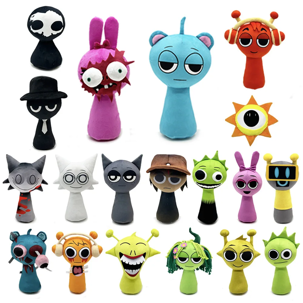 Newest Rhythm Box Game Toy Sprunki Wenda Sprunk Fun Soft Cartoon Plush Toy, Filled with PP Cotton Fun Doll Gifts