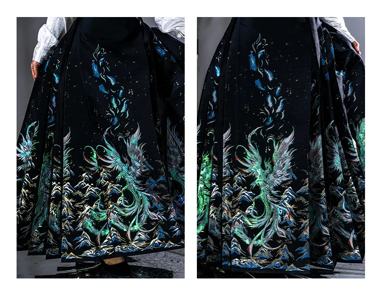 Chinese Traditional Horse Face Skirt Lucky Rich Patterns Daily Chinese Traditional Dress Fashion Hanfu Chinese Traditional Women