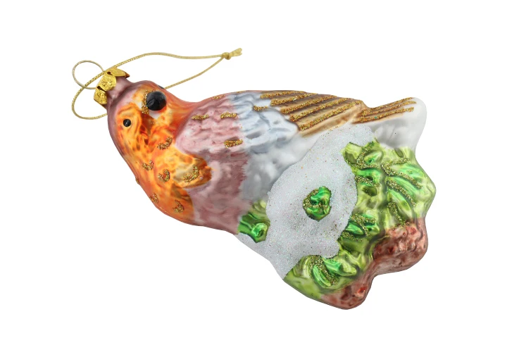 Bird Shape Christmas Glass Decoration Home New Year Window Scene with Tree Animal Pendant Singing Oriole