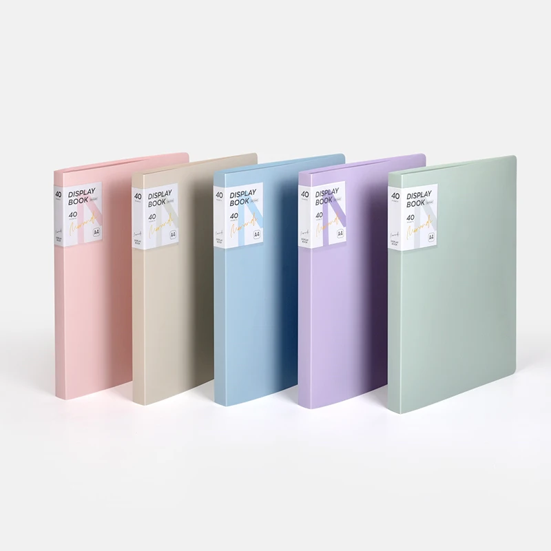Custom Morandi Multicolor A4 Size File 20~60 Pockets Clear Display Book Presentation