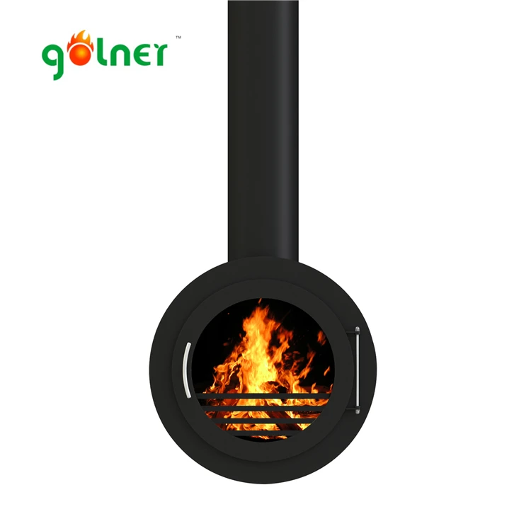 round electric fireplace, suspension fireplace