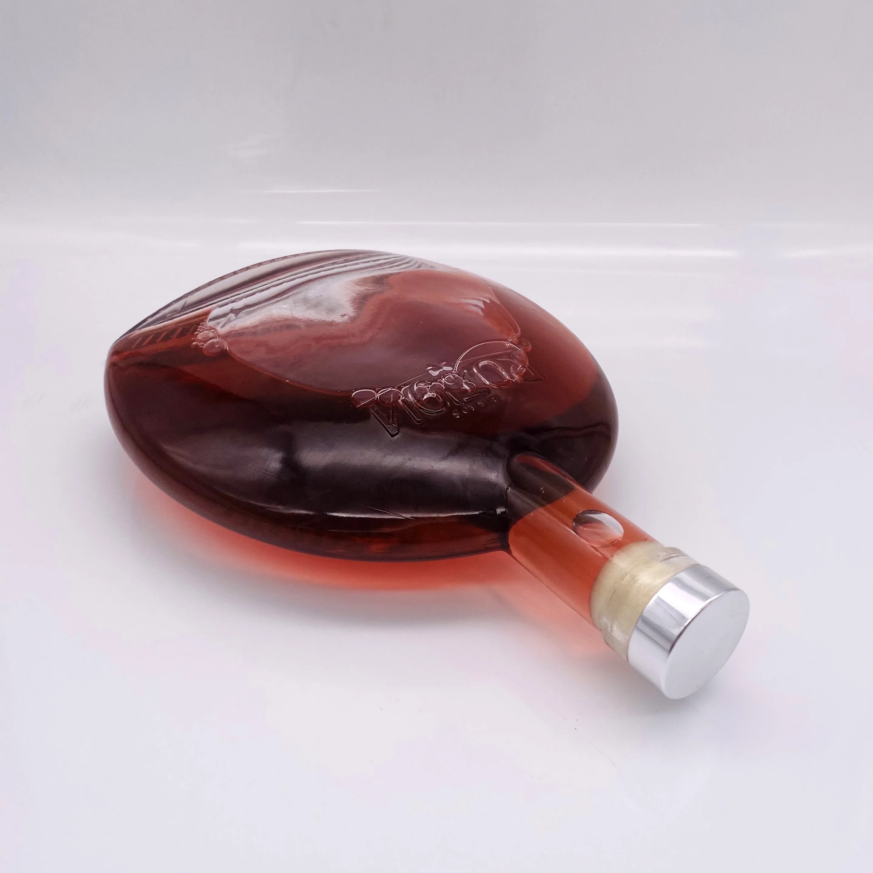 200ml 500ml Screen printing screw lid clear and frosted flat flask coffee glass bottle for liquor wine