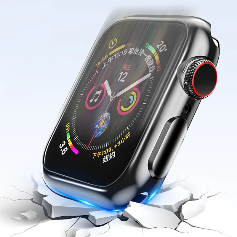 Мягкий чехол BOORUI из ТПУ для Iwatch 6 5 4 SE, полное покрытие, прозрачное покрытие, 40 мм, чехол для apple watch
