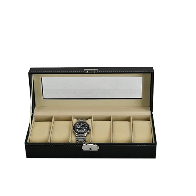 custom personalized leather fashion watches box wholesale black rectangular watches box