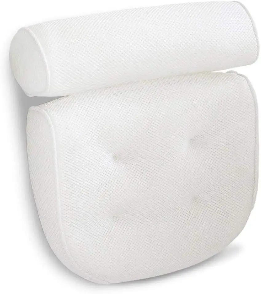 Spa Cushion Suction Cupa Comfortable 3d Mesh Adjustable Pillow for Bath Tub
