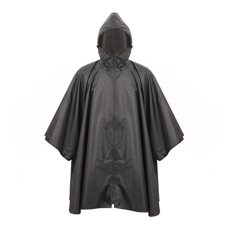 Mountaineering cape raincoat polyester  fishing rainstorm proof canopy floor mat PU three in one trekking poncho