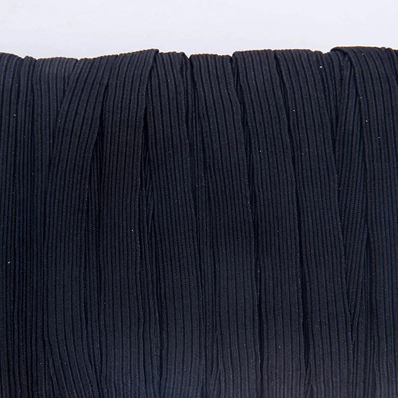 
Factory Price Wholesale White And Black Flat Braid Elastic Band Cord 