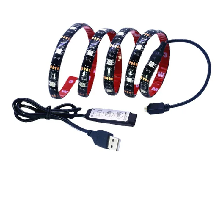Usb 5v 2 м 1 Rgb 5050 ТВ ПОДСВЕТКА огни музыкальный проигрыватель Blue Tooth водонепроницаемый компьютер светодиодные ленты с 24-кнопочный пульт дистанционного управления