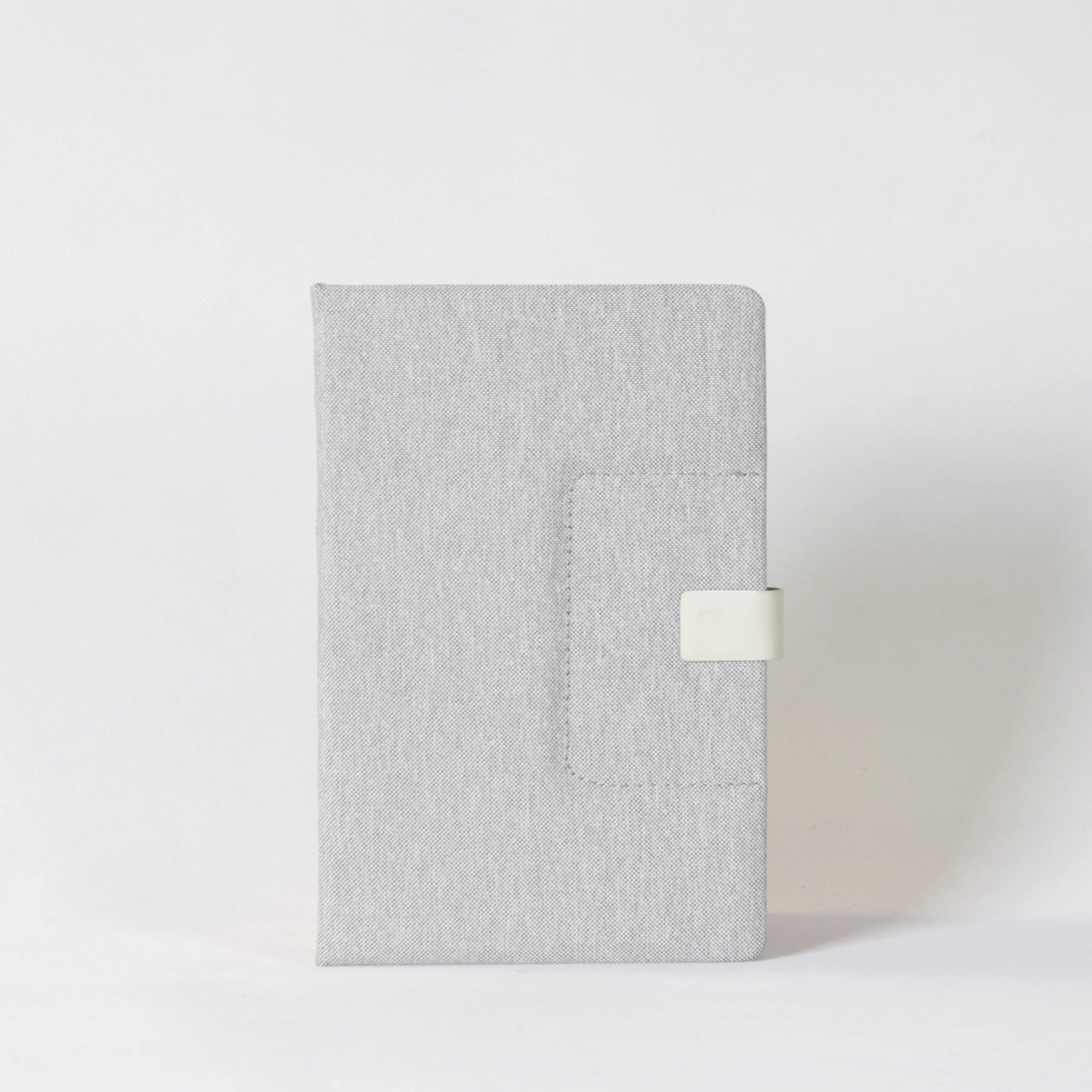 a5 light grey pu leather hardcover custom magnetic executive notepad, corporate gifts notepads