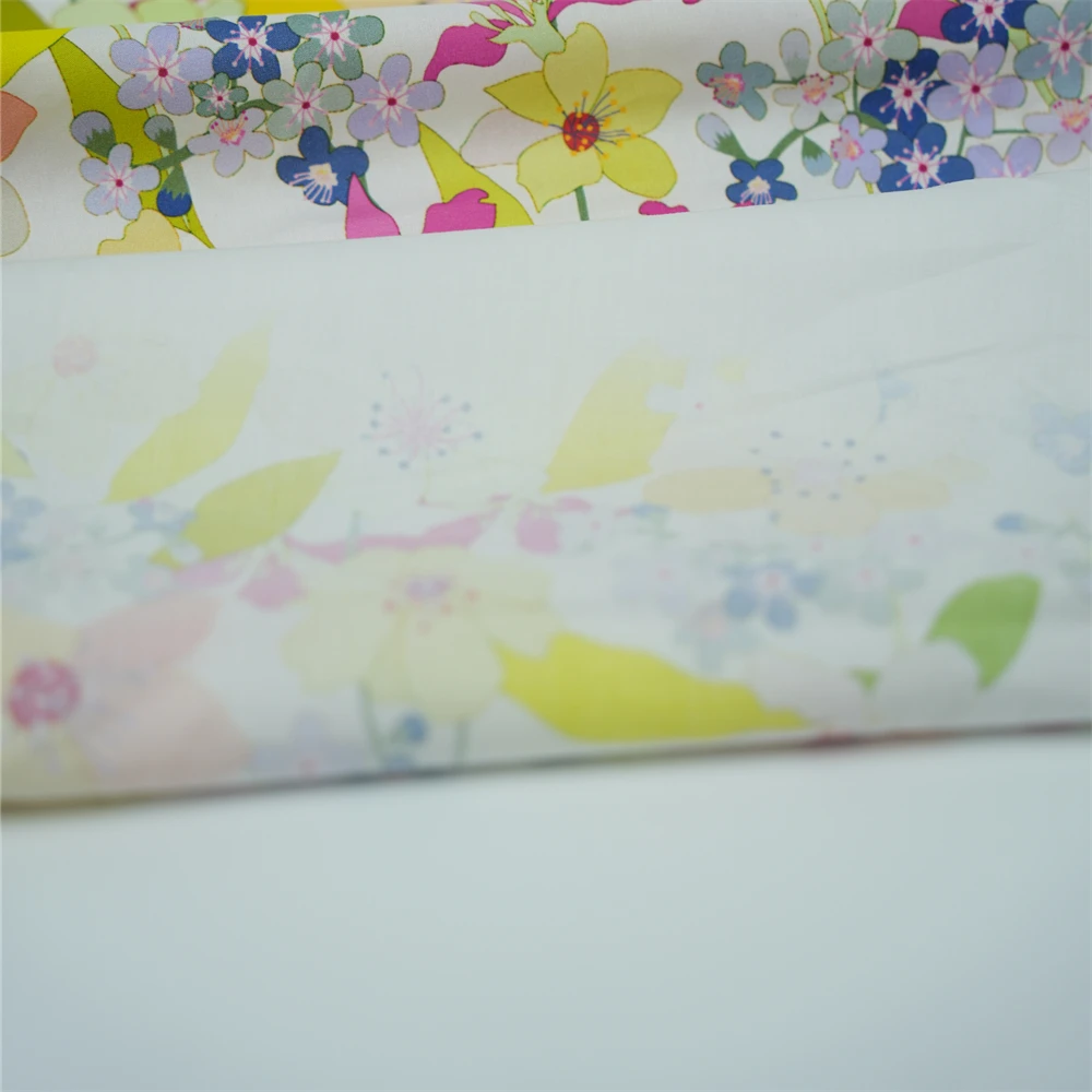 100% bci oeko-tex cotton poplin print fabric custom designs digital printing liberty london organic cotton fabric woven