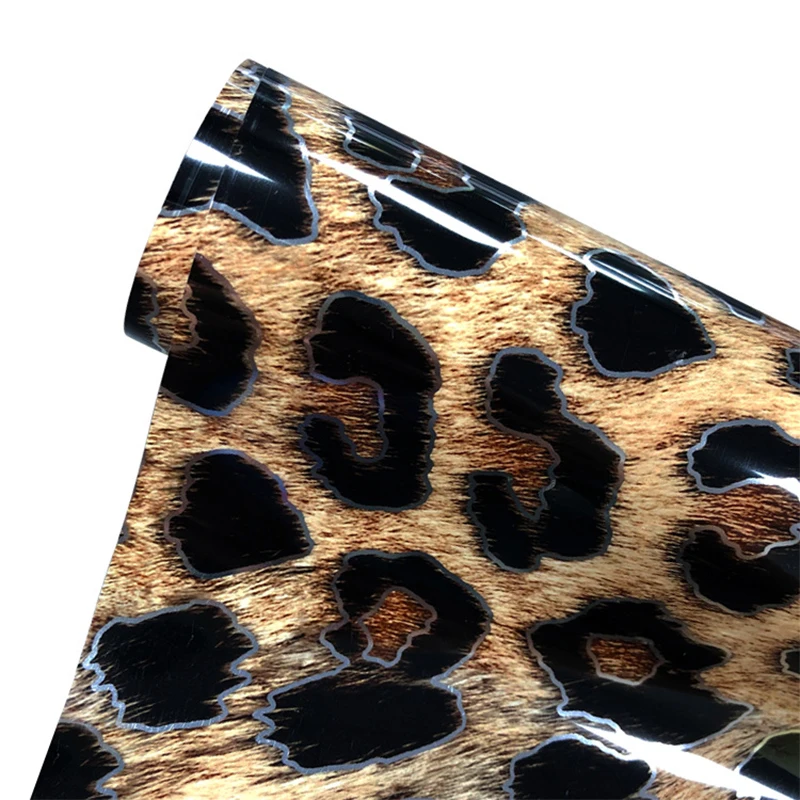 12'x12' DIY Designs Leopard Heat Transfer Vinyl Sheet Roll Animal Cheetah Patterned Iron on Vinyl HTV DIY Clothing T-Shirts