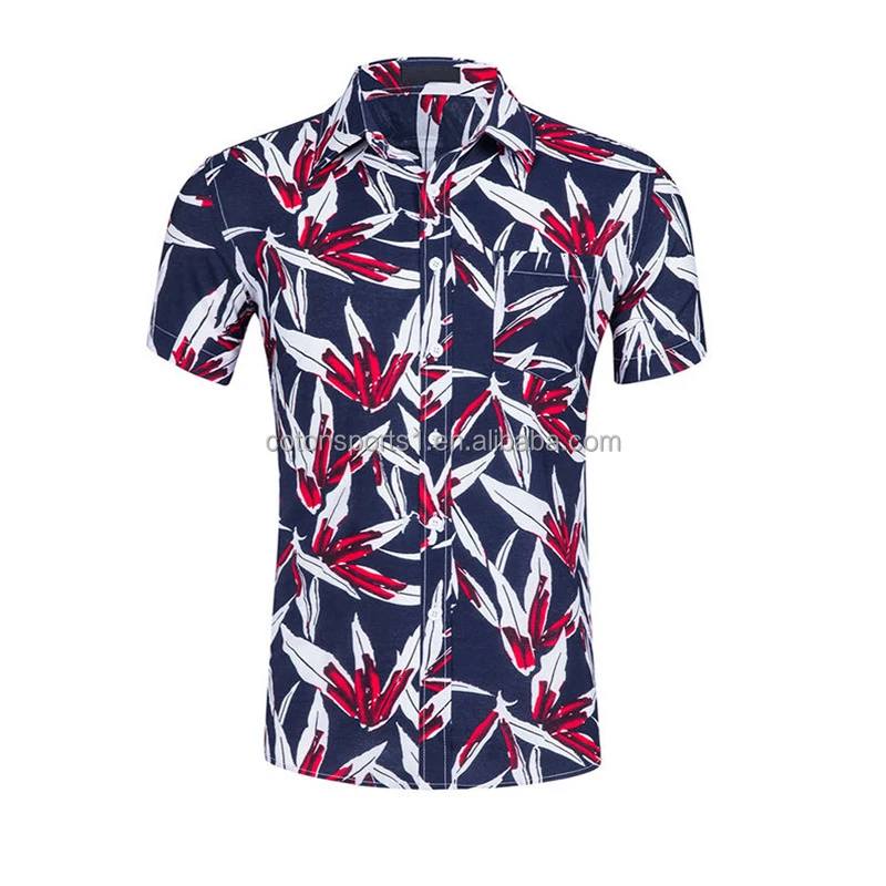 Swimwear Plus size vintage beach hawaiian shirt short sleeves printed customize floral Shirt men clothes