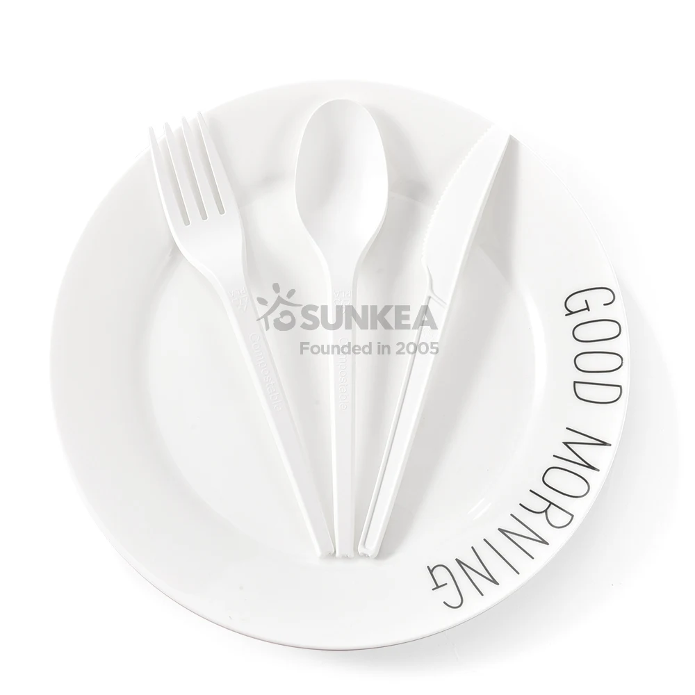 100% Compostable PLA cutlery/No Plastic Knives Forks Spoons Utensils/The Heavyweight cutlery