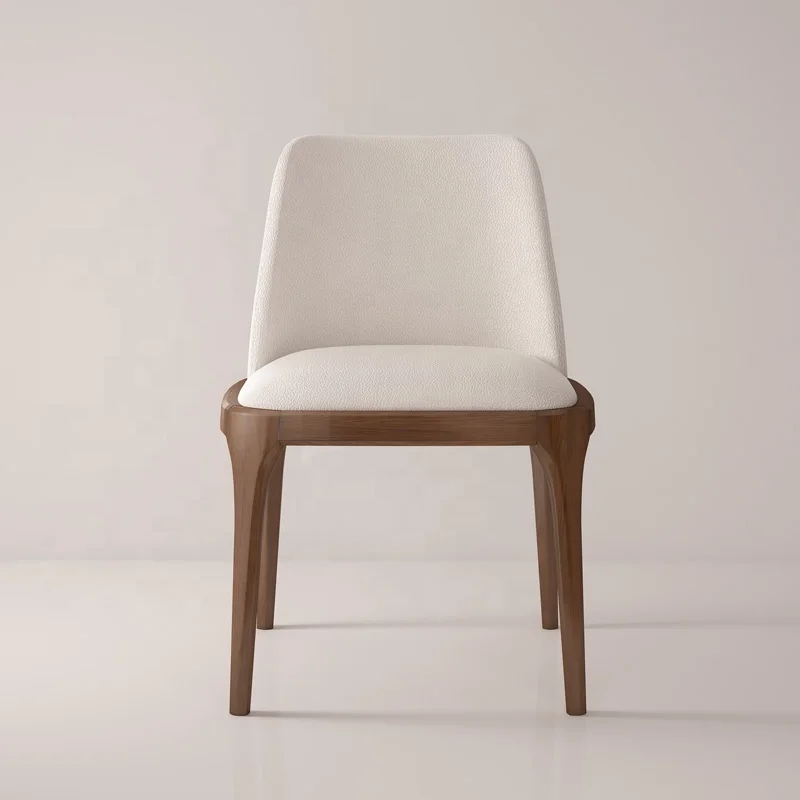 Wholesale Price European Modern Walnut Wood Feet Restaurant Armless Luxury French Dining