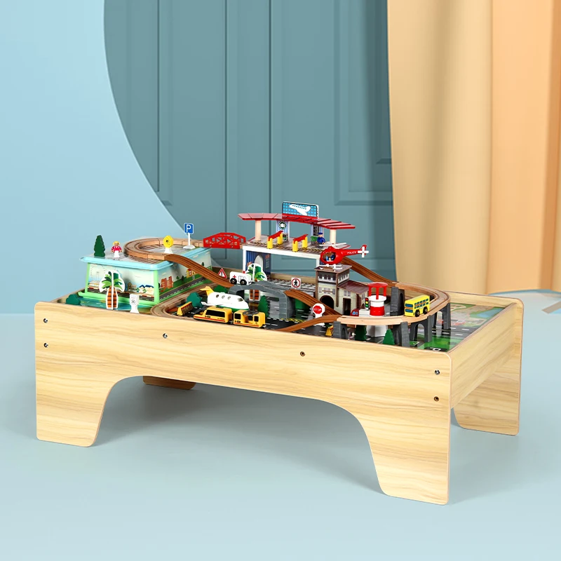 Hot Sale Natural High Quality Funny Rail Train Model Toy Wooden Railway Toy Train Set For Baby Train Toy