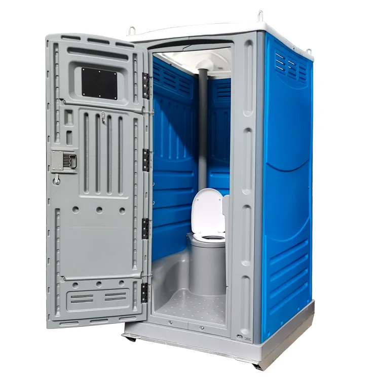 portable wc toilet site toilet units plastic restroom with steel feet skid or HDPE model to choose lifting rings