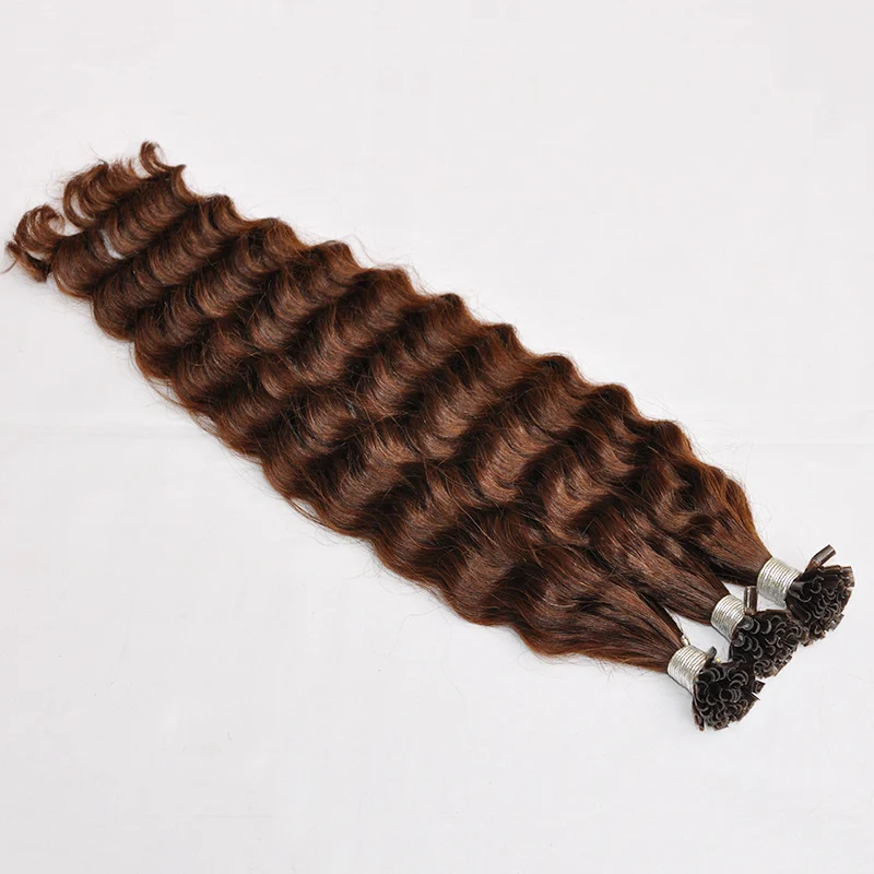 Custom U Tip Curly Hair Extensions Virgin European Keratin Nail Tip Pre Bonded Hair Buy Virgin Human Hair