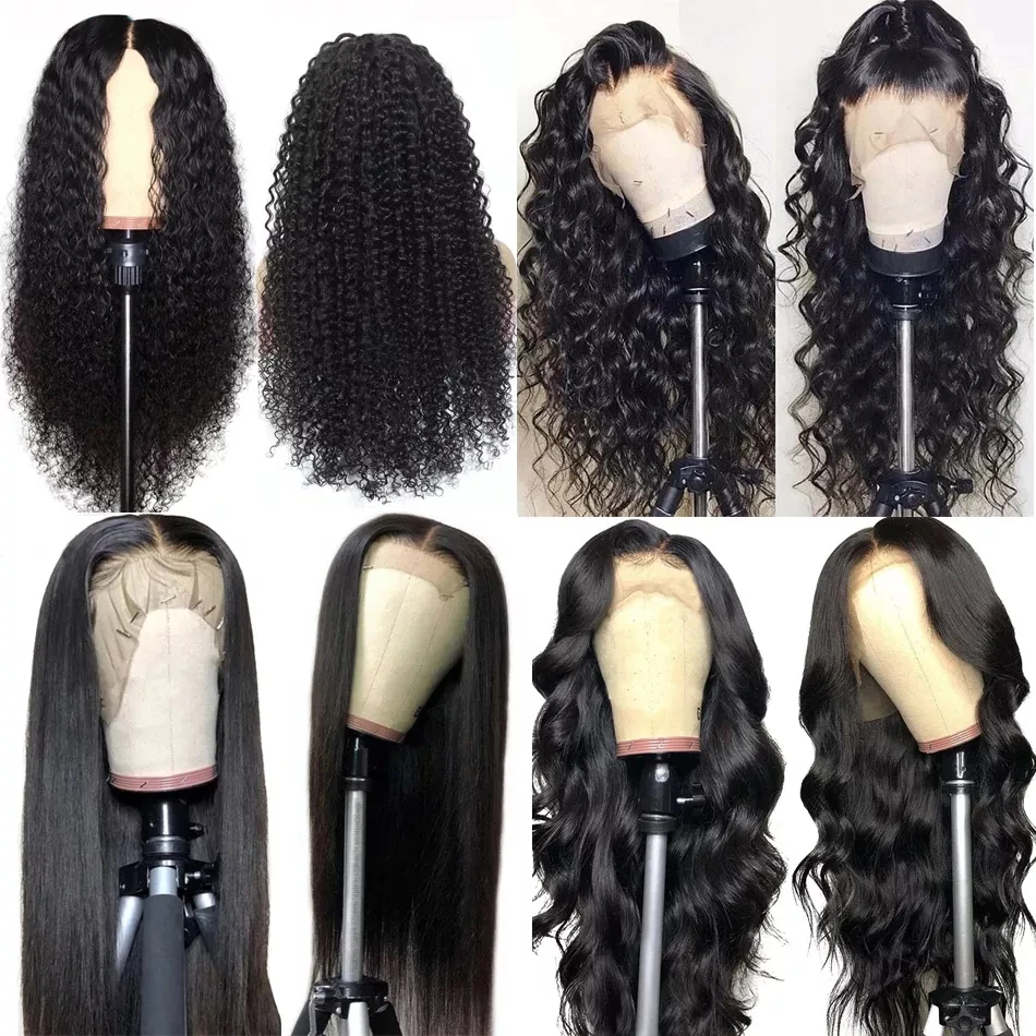 Cheap Wholesale Lace Front Wig Oem Vendors Human Hair Long Size 28 30 Inch Deep Wave Transparent Full Hd Swiss Lace Frontal Wig