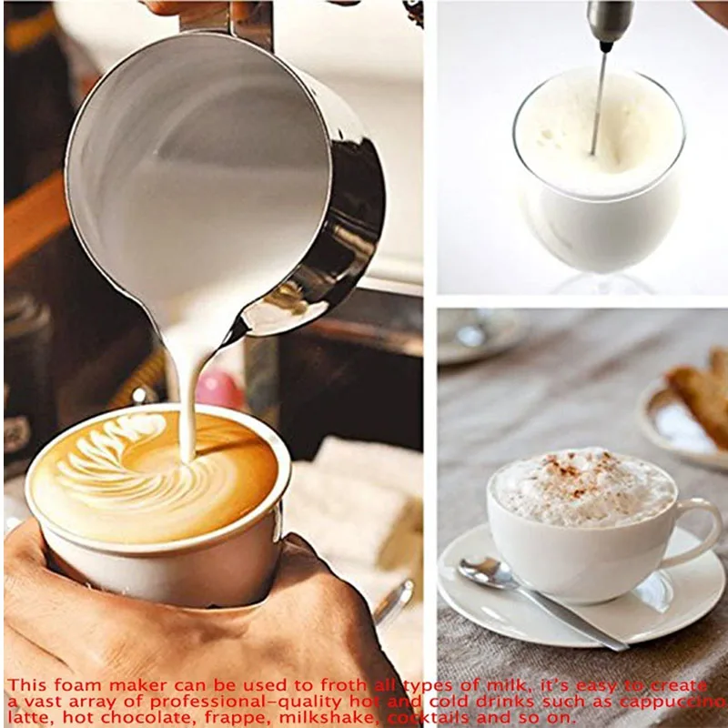 Milk Frother for Coffee Handheld Frother Electric Whisk Milk Foamer Mini Mixer and Coffee Blender Frother