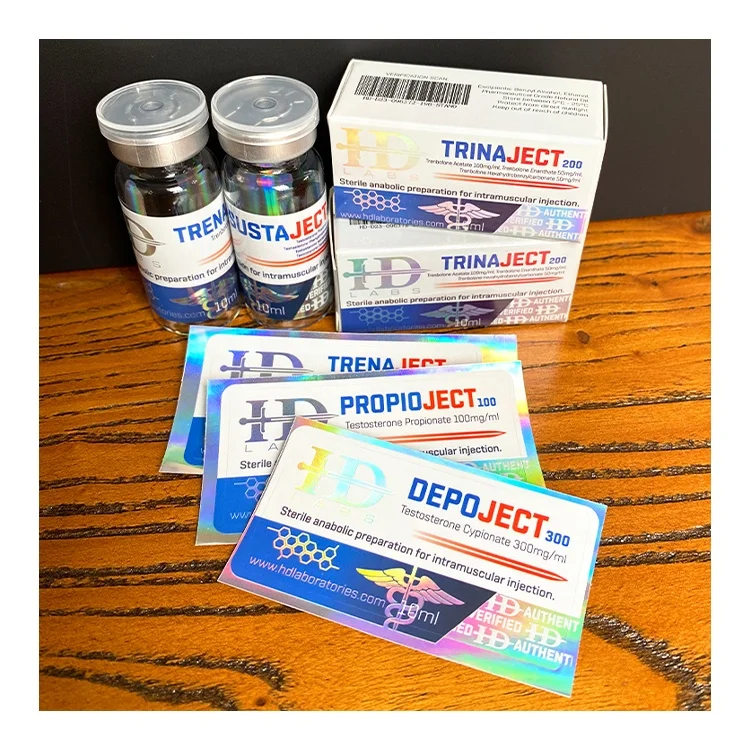 Custom brand laboratories label injection TEST P100 10ml steroides oil vial labels box
