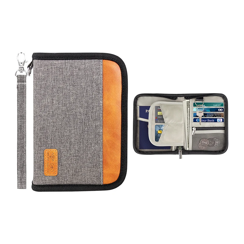 Passport RFID Blocking Holder Bag For Men Travel Carrying Passport Holder Sleeve Cover Set Credit Card Organizer Protector