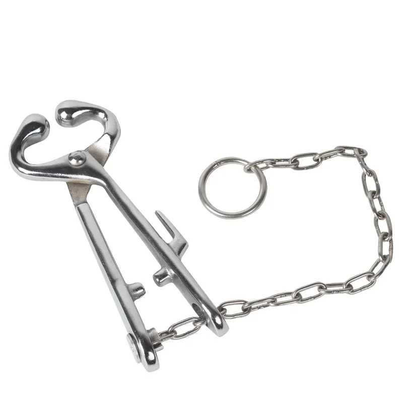 Animal Husbandry Equipment Farming Tool Bull Nose Tongs Cattle Nose Leaders Cattle Cow Buffalo Holder With Chain