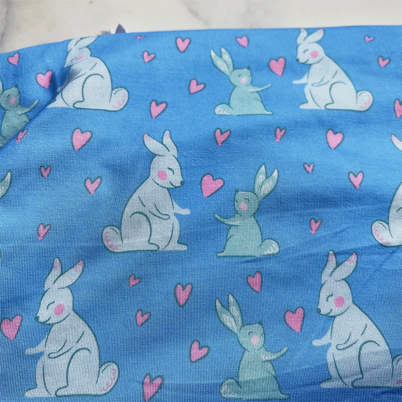 No MOQ knitted elastic cotton digital printed underwear garment fabric