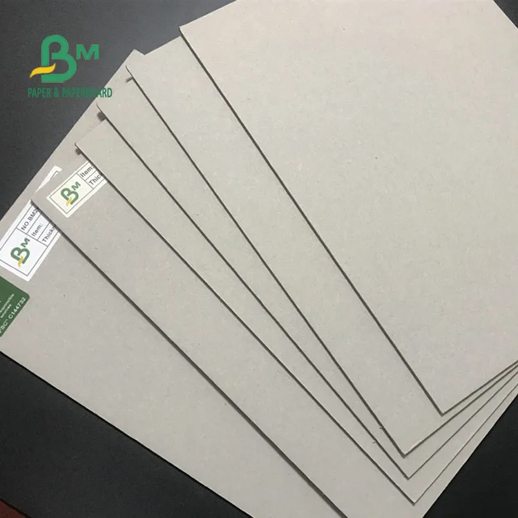 Recyclable 1.5mm 2mm 3mm thick grey back cardboard sheets for packaging box