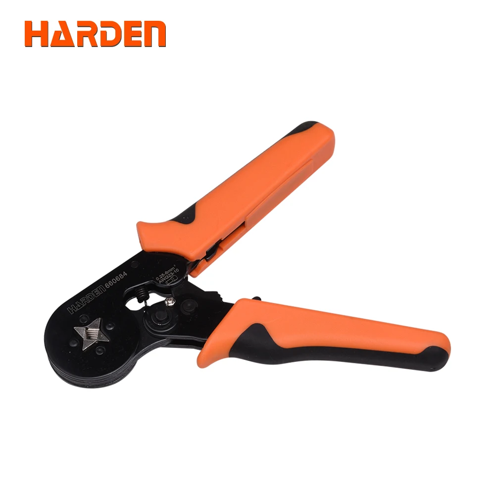 HARDEN Hot sale 0.25-6MM Adjusting Ratcheting Square Ferrule Wire Cable Crimper Plier Tool