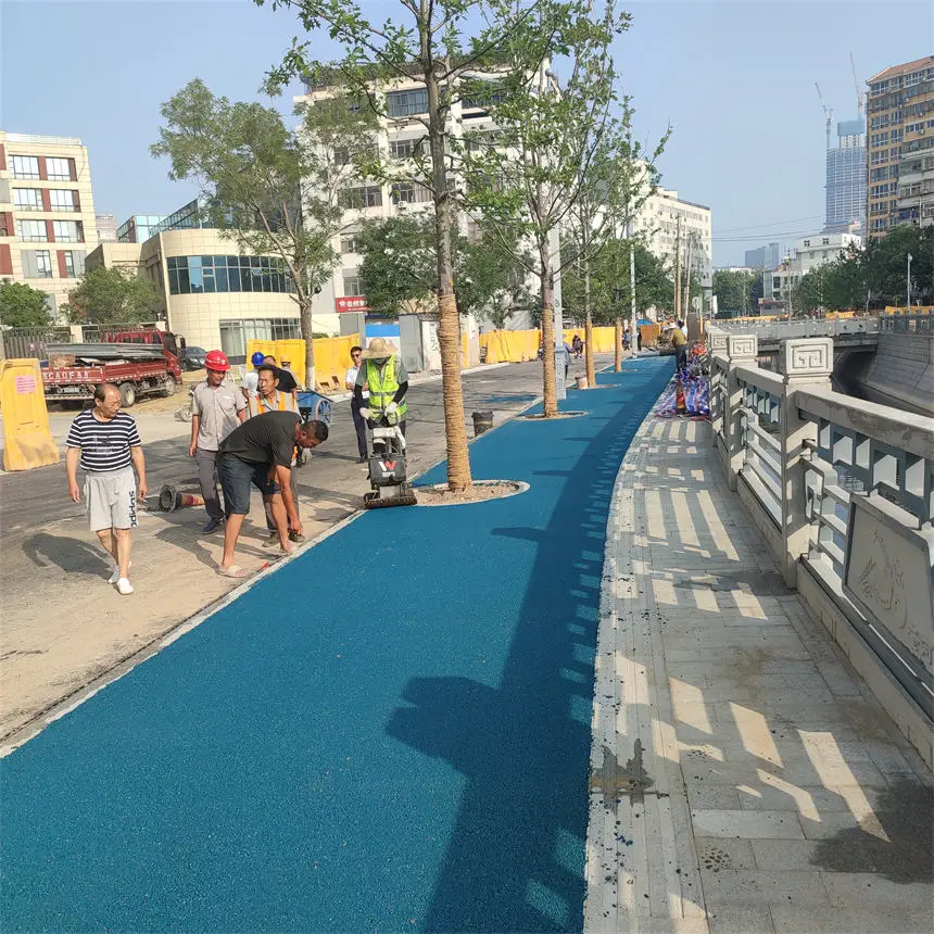 Roadphalt color yellow coloured asphalt surfacing